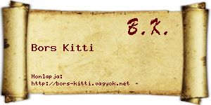 Bors Kitti névjegykártya