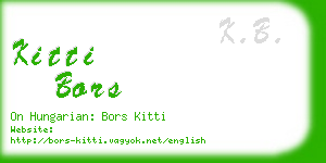 kitti bors business card